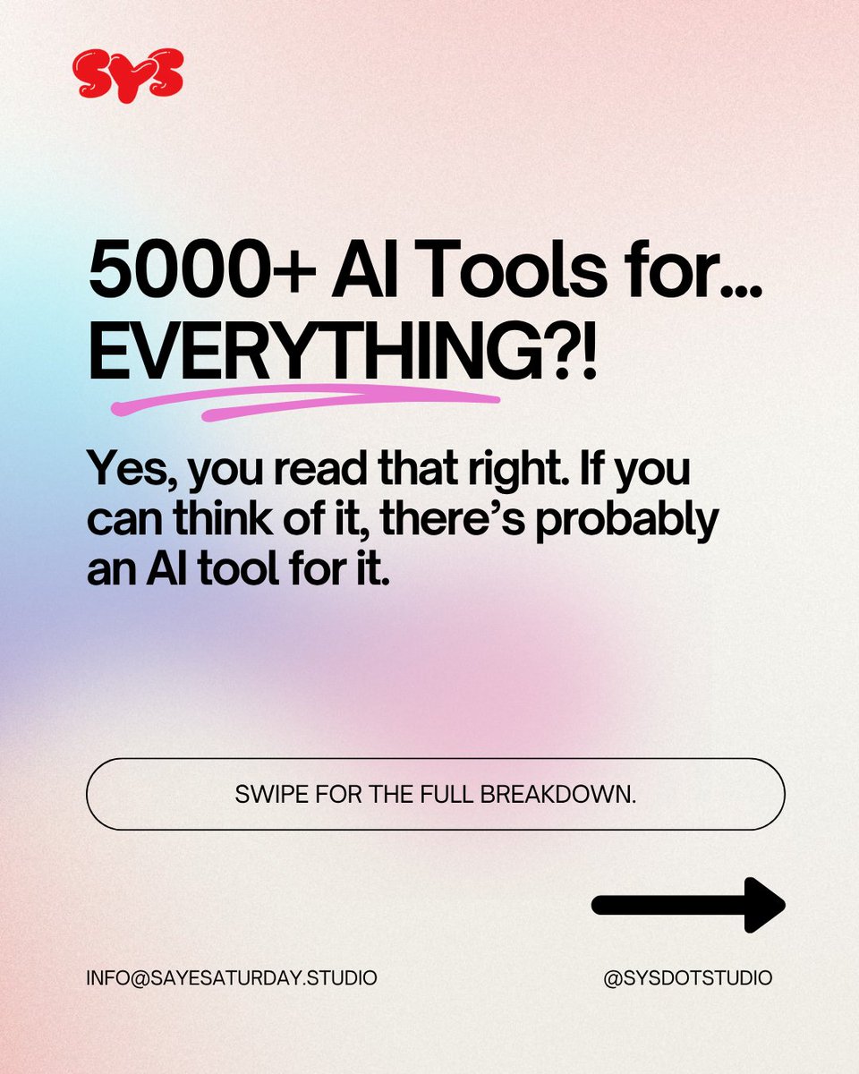 sysdotstudio's tweet image. Still only using ChatGPT? You’re missing out. 🚀

We’ve curated 5000+ AI tools — sorted by what actually works, from design to automation to building AI agents. shorturl.at/KM4us

Drop &apos;TOOLS&apos; &amp;amp; we’ll DM you the list.