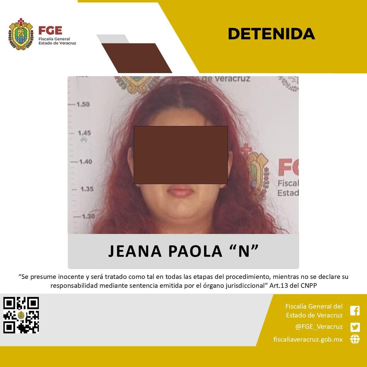 SPRInforma's tweet image. #ÚltimaHora | #Seguridad
La Fiscalía General del Estado de #Veracruz (@FGE_Veracruz) informó que el Gabinete de Seguridad (@GabSeguridadMX) detuvo en el municipio de #CerroAzul a Jeana Paola “N”, tercera persona presuntamente relacionada con la privación de la libertad de la…