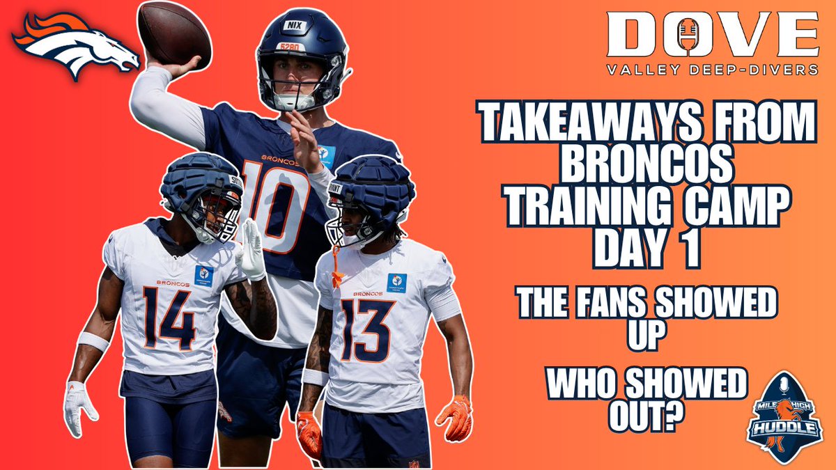 MileHighHuddle's tweet image. PODCAST: @ErickTrickel & @LanceS_MHH break down:
• #BroncosCamp Day 1 takeaways
• No Mike McGlinchey again?
• JFM's tweet about his valuation • #Broncos risers
LISTEN via @DVDD_Pod: redcircle.com/shows/41109814…
YouTube📺: youtube.com/live/_kf4hqkKz…
SUBSCRIBE:…