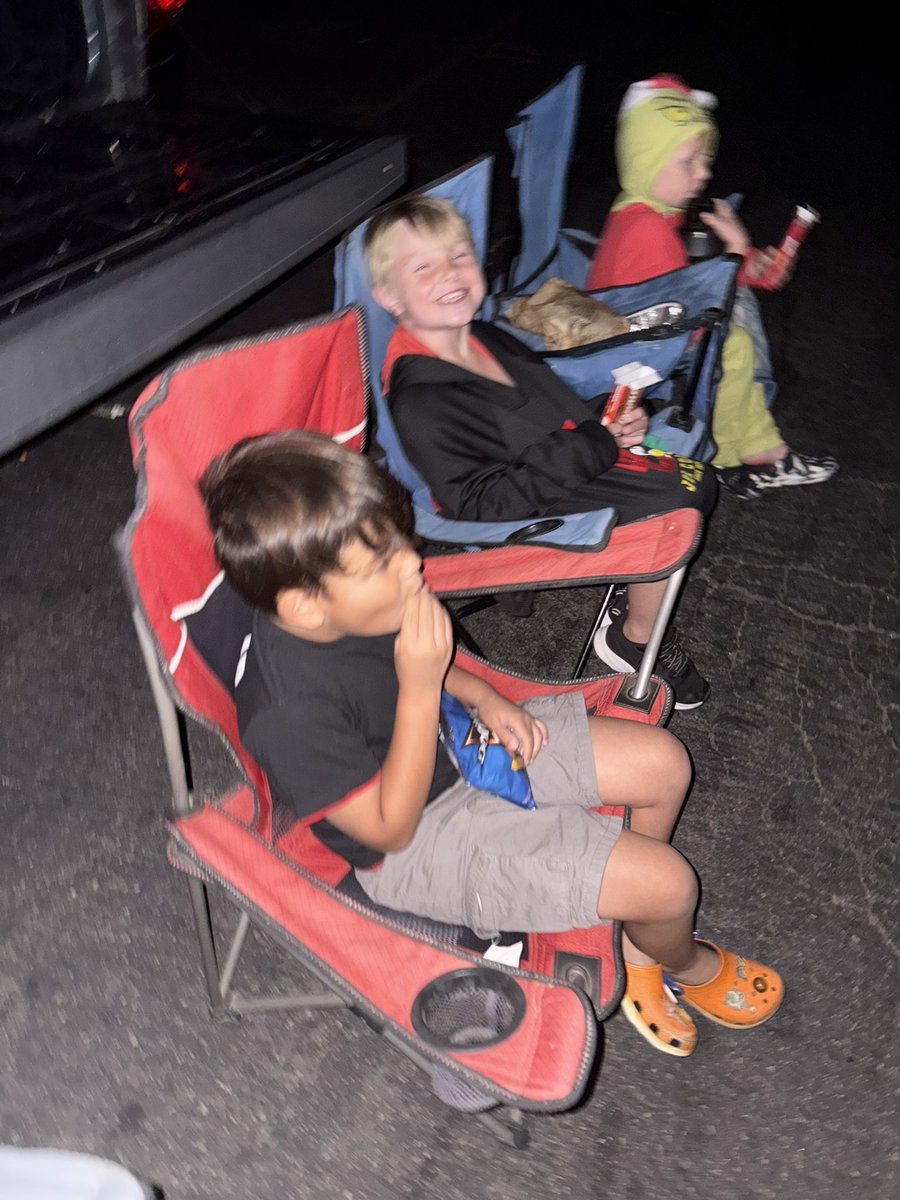 CoachChaddick's tweet image. Fantastic 4 at The Drive In with his best buds. You know it’s been a hot summer when 68 degrees feels frigid outside 😂.