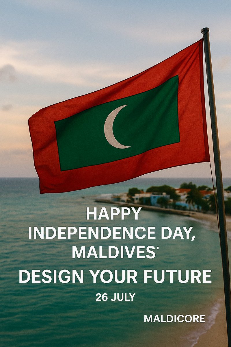 maldicore's tweet photo. 🇲🇻 Today, we raise our flag to honor the spirit of a nation that chose its own future

From every wave that touches our shores to every dream born in these islands, freedom fuels us

Happy Independence Day, Maldives.

#Maldicore #MaldivesIndependenceDay #26July #DesignYourFuture https://t.co/RvSEuEOoHf