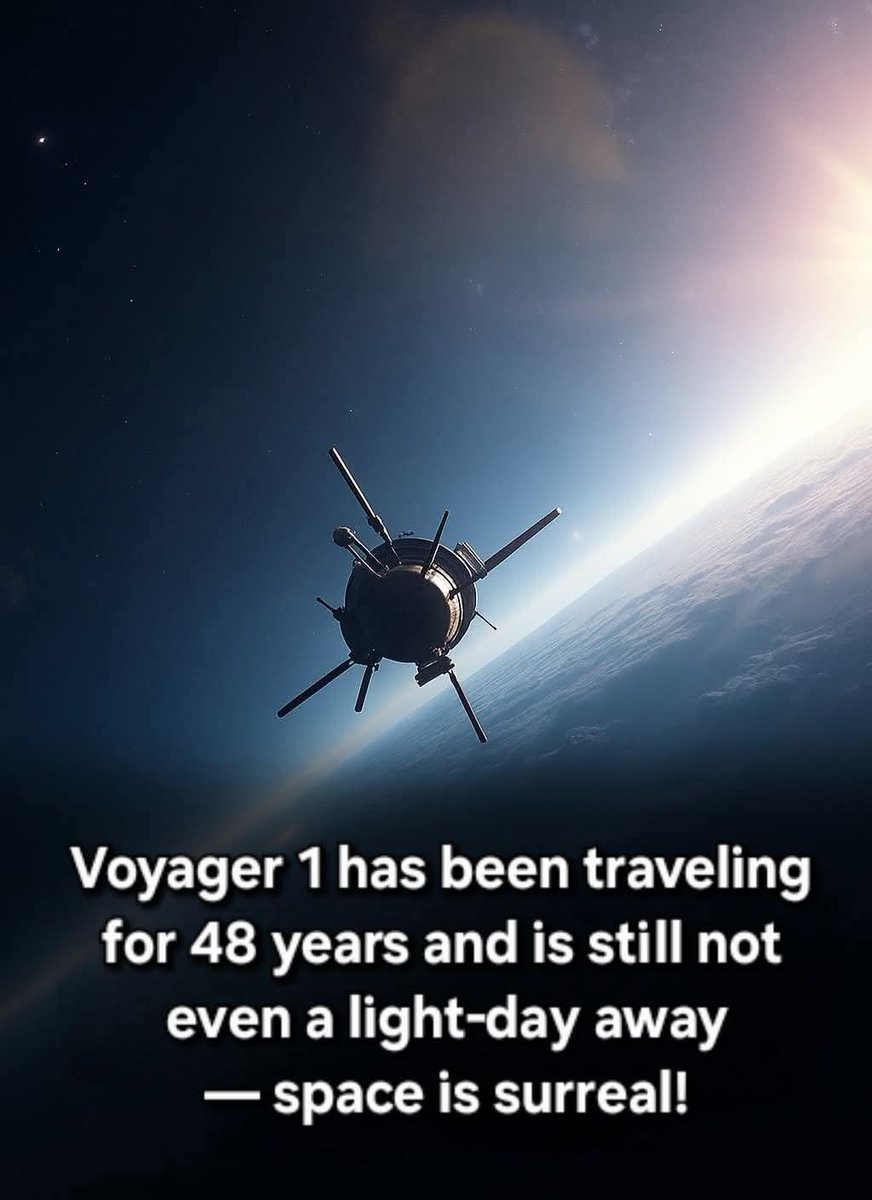 MSihmanV's tweet image. Voyager 1 is living the ultimate epic journey dream it's been on the move for nearly 48 years, since its launch on September 5, 1977.
It's currently about 22.3 light-hours from Earth, which equates to a staggering 24 billion kilometers (15 billion miles) away.
And get this:…