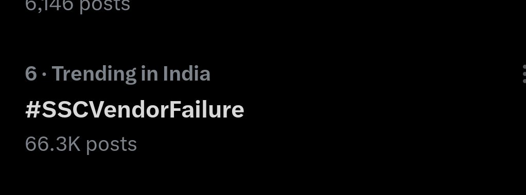 #SSCVendorFailure

No 6 pa trend kar rha ha.....