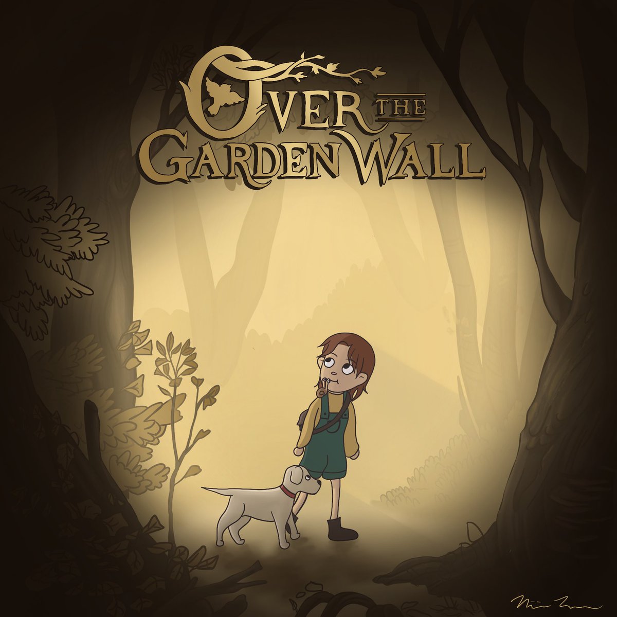 snailboii_'s tweet image. found this old over the garden wall art i made of me w my dog and now i feel emo 💔