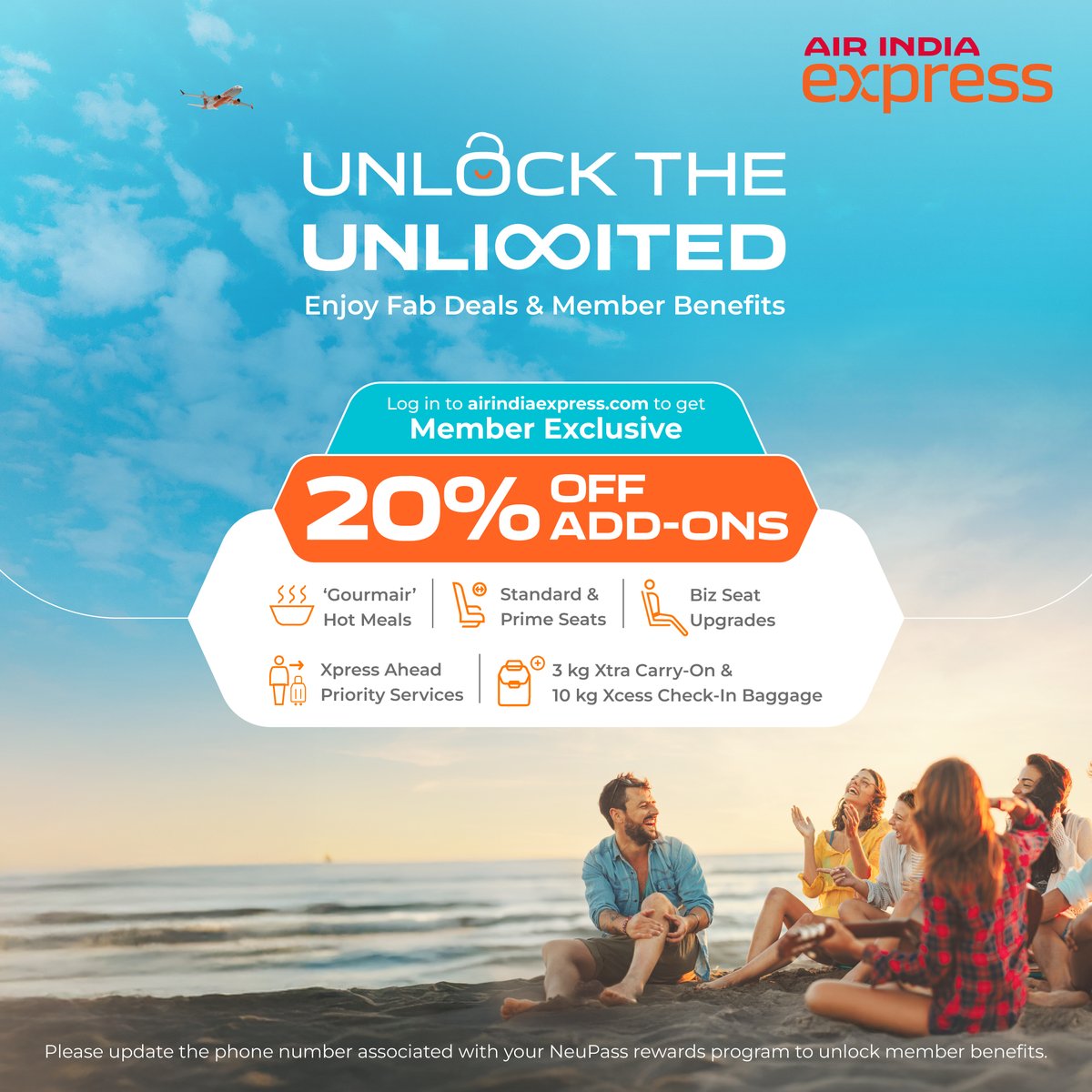 Why settle for less when you can unlock it all? Seats, meals, baggage, and priority - now yours for less. 🔓 Update the phone number associated with your NeuPass rewards program to get started!