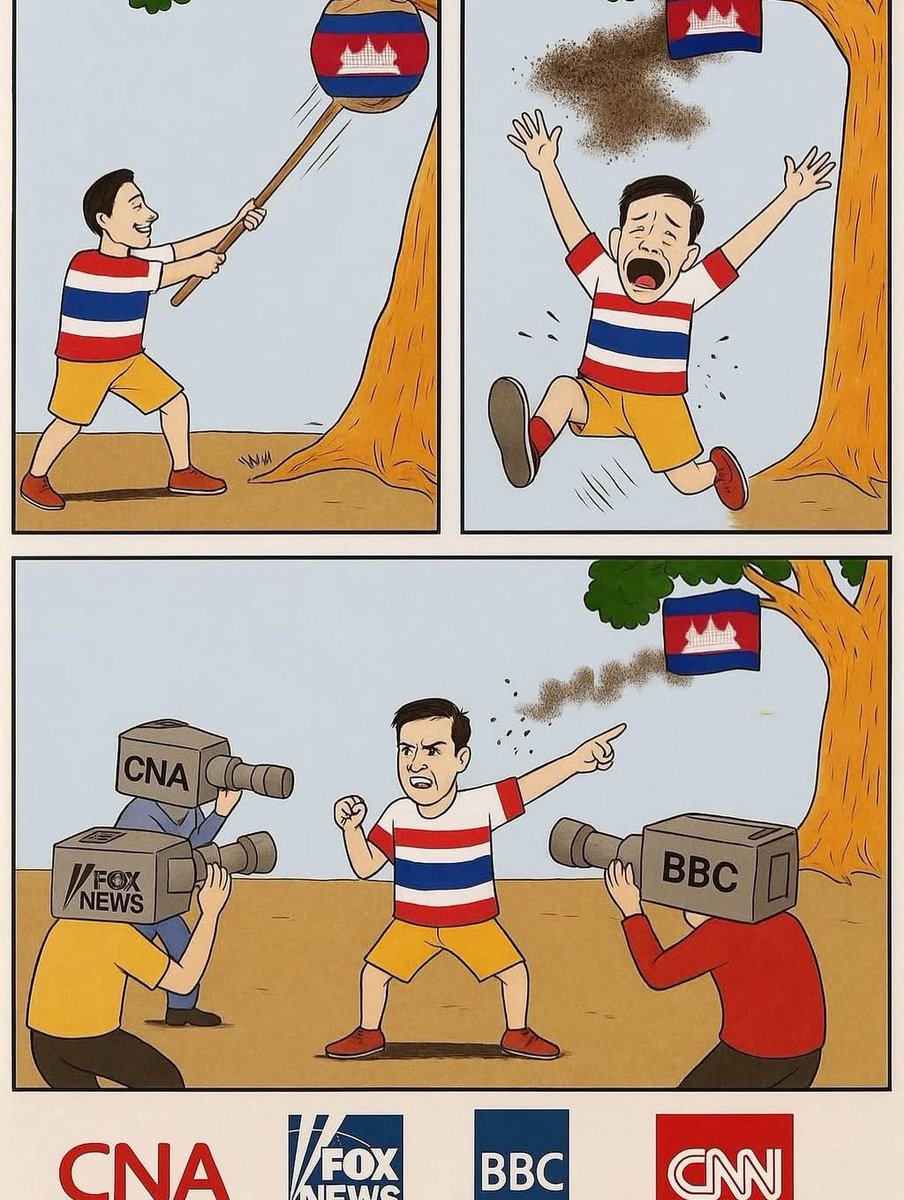 BestCollection5's tweet photo. Famous international news agencies like #BBC, #CNN, #FoxNews or #CNA show only one side of the current situation #ThailandCambodia 
*They only cover stories from Thailand, no journalist on the ground on the Cambodian side, no hearing about the Cambodian victims. https://t.co/jgA2cLOOYL