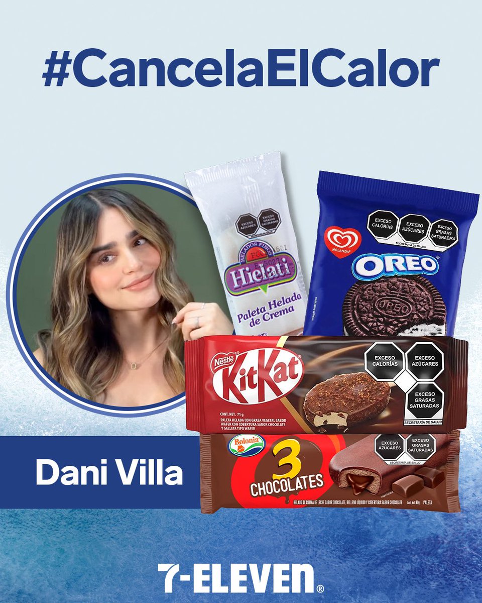 7ElevenMexico's tweet image. ¿Viernesito bochornoso? Bájale la temperatura a tu día con nuestra selección de postres helados 🍨 😋 y síguele la pista a Dani Villa en instagram.com/7elevenmexico pa' cancelar el calor. ❄️