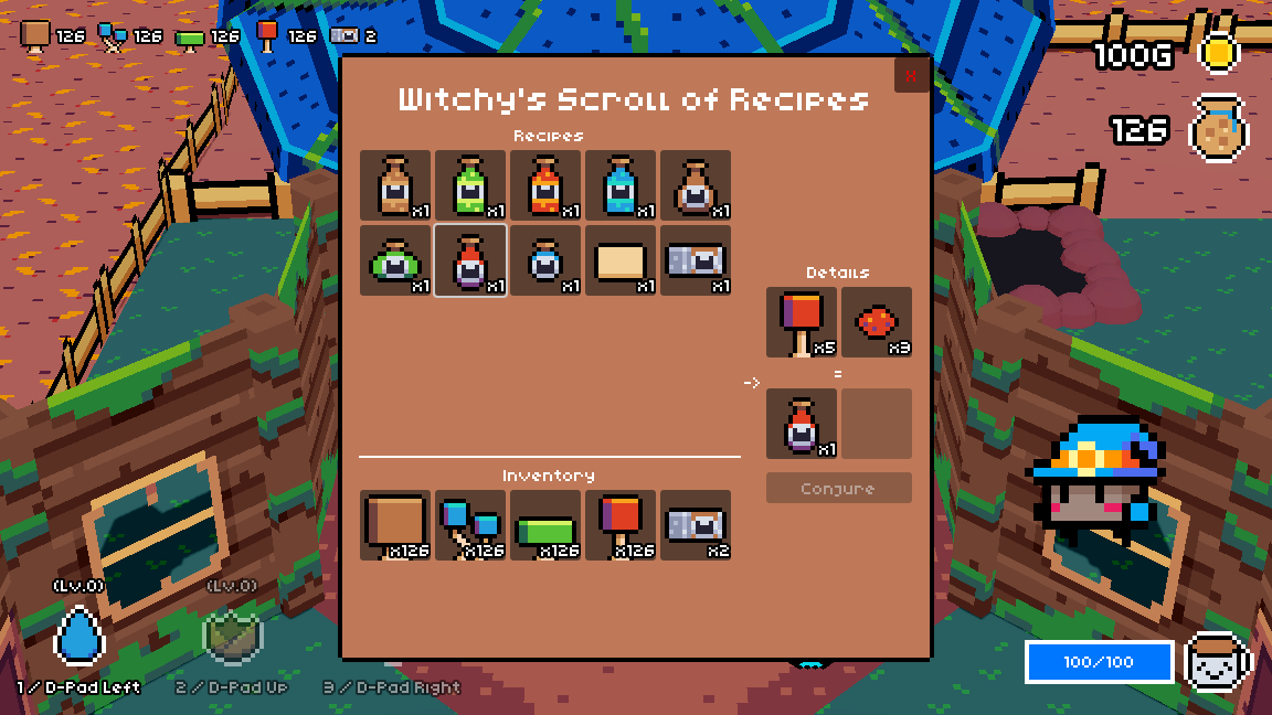 More mushroom UI screens. Much easier to manage things now! #gamedev #art #mushrooms #pixelart #witch