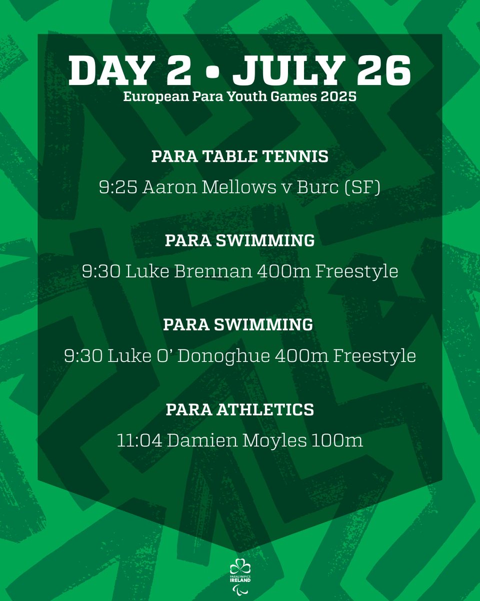 ParalympicsIRE's tweet image. โ๏ธ ๐๐๐ ๐ - ๐๐๐๐ โ๏ธ
Ready for day two of competition in Istanbul!
#TeamIreland