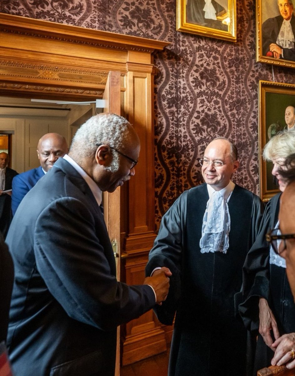 I was glad to meet again the President of current session of #UNGA, HE Mr Philémon Yang <a href="/UnPhilemon/">(UN)Philemon Yang</a>, who visited the Court on the occasion of the delivery of the landmark <a href="/CIJ_ICJ/">CIJ_ICJ</a> Advisory Opinion on 'Obligations of States in respect of Climate Change'.