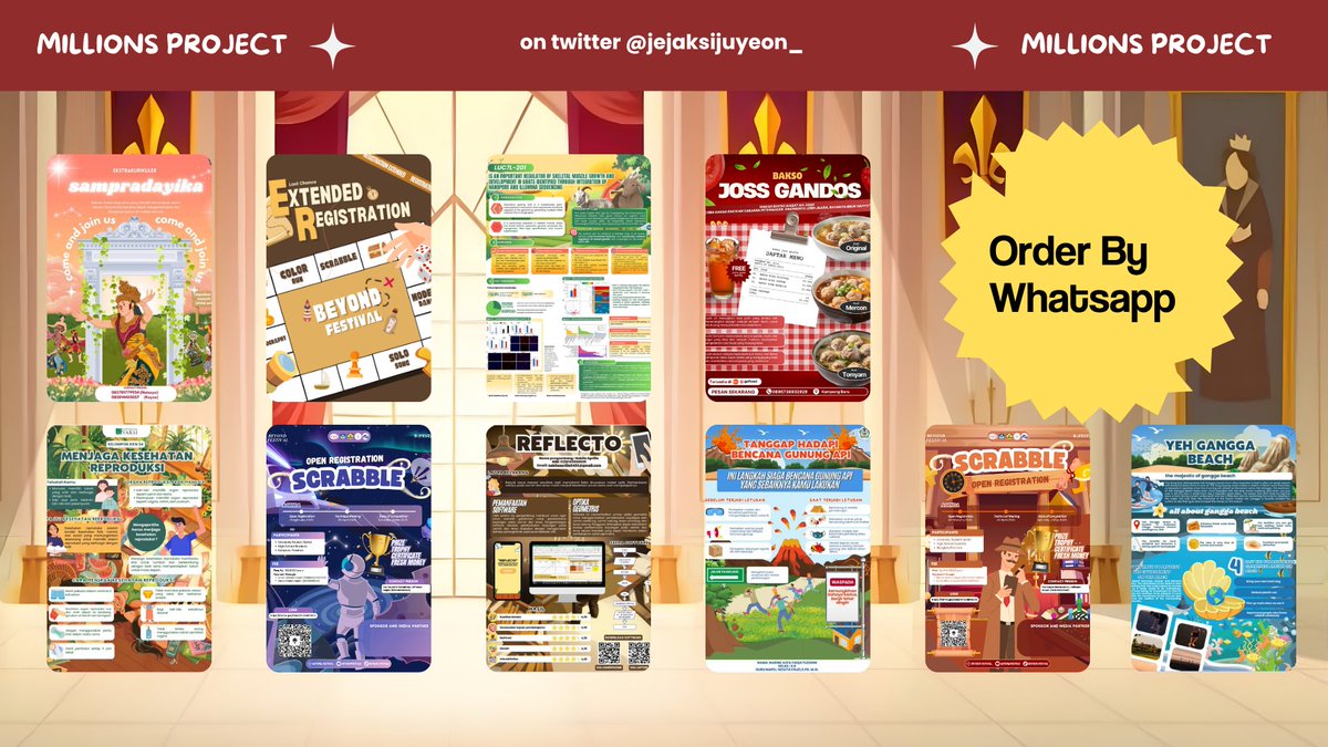 jejaksijuyeon_'s tweet photo. [OPEN] jasa desain poster, pamflet, infografis, feeds instagram, flyer, leaflet, twibbon, banner, baliho, poster p5, poster kesehatan, poster sosialisasi, booklet kkn, sosialisasi, banner acara
🖇 joki tugas / joki desain
⭐️ langsung cek profil @jejaksijuyeon_
#zonauang https://t.co/xhBWkcSibi