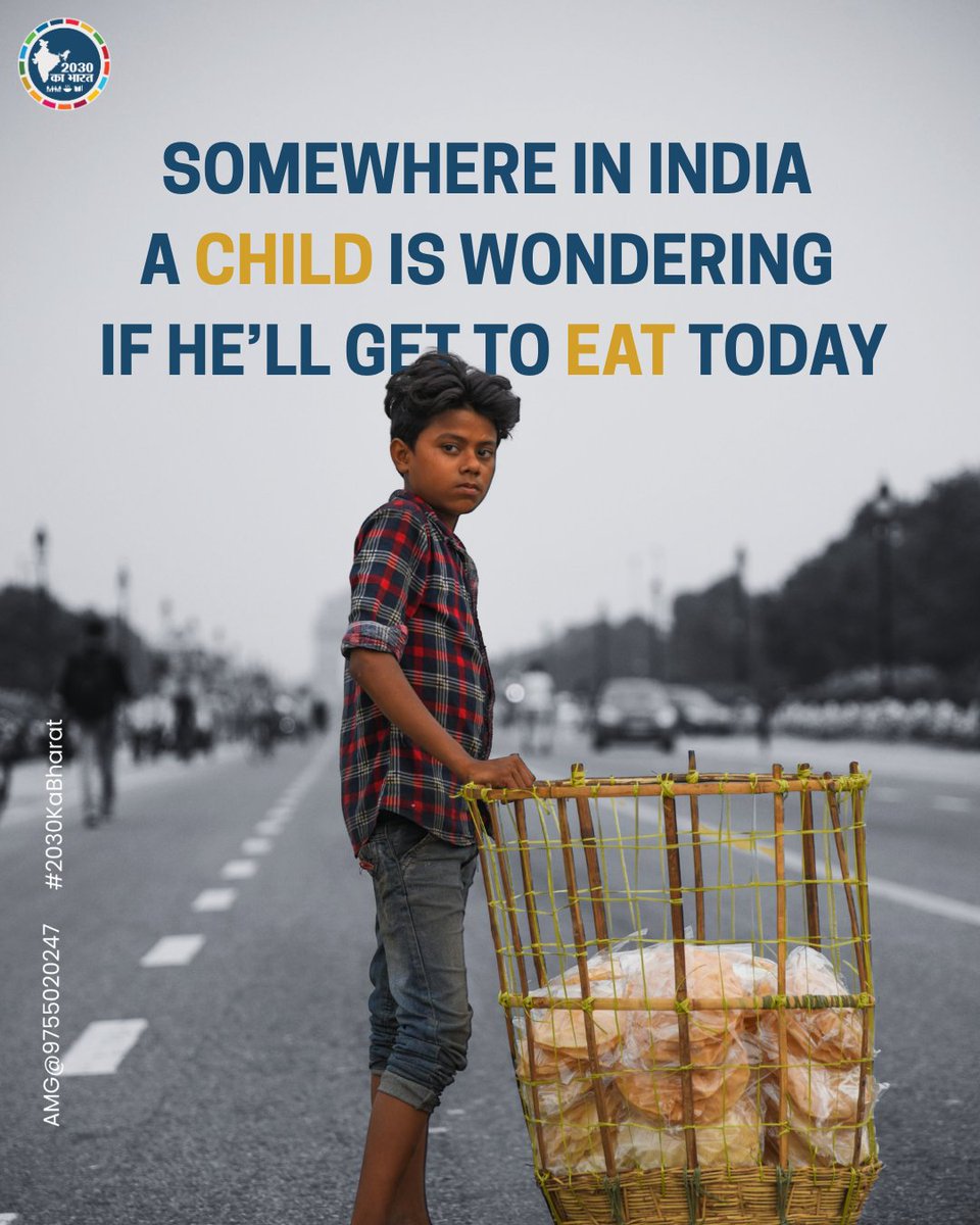 2030KaBharat's tweet image. In a country that speaks of digital revolutions and economic growth, hunger remains one of the oldest, unresolved truths. 

And every hungry child is a reflection of that failure.

#hungerfree #maturity #2030kabharat