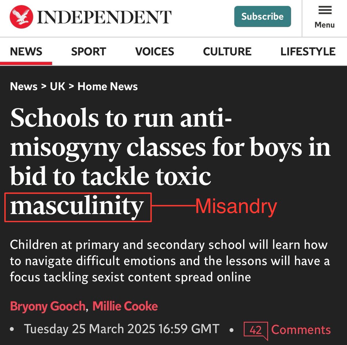 Blueblur2023's tweet image. That’s just how absurd their logic is. 🤦‍♂️🤦‍♂️🤦‍♂️

Boys at primary and secondary school need tackling regarding the hateful content directed towards them, not the hateful content towards girls.