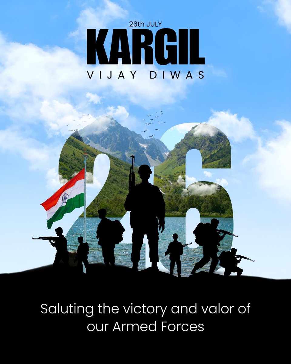 ManagingTrustee's tweet image. Today, we salute the courage, sacrifice, and unwavering spirit of our brave soldiers who led us to victory in the Kargil War.

Let us honour their legacy by upholding the values they fought for &amp;amp; they will forever inspire the nation.

#KargilVijayDiwas 🇮🇳