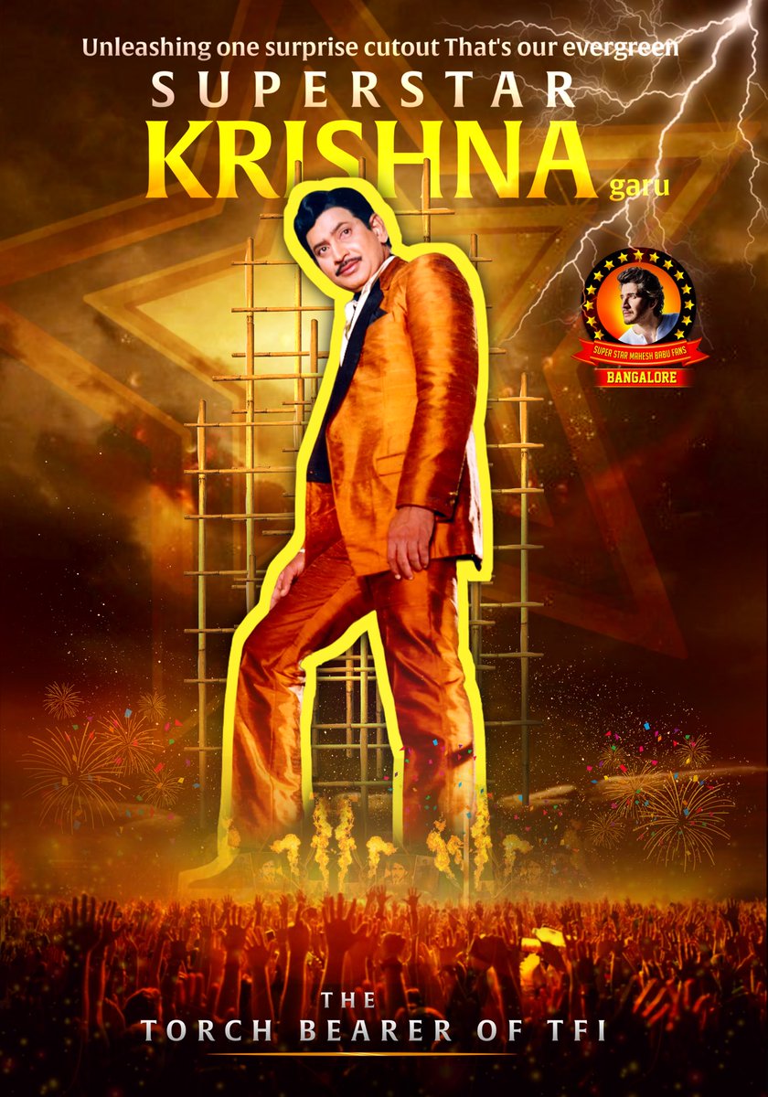 Bangalore SSMB Fans (@bangalorembfc) on Twitter photo LEGENDARY TRIBUTE!
On the occasion of 50th Birthday, we're unveiling a majestic 35-feet cutout of the iconic actor 🙏🏻Krishna Garu at Brundha Theatre, Bengaluru <a href="/Brundha4k_atmos/">BRUNDHA CINEMAS :BANGALORE</a>
Who could the second surprise cutout be?
Stay tuned to find out😉
<a href="/urstrulyMahesh/">Mahesh Babu</a> #SSMB29 LEGENDARY TRIBUTE!
On the occasion of 50th Birthday, we're unveiling a majestic 35-feet cutout of the iconic actor 🙏🏻Krishna Garu at Brundha Theatre, Bengaluru <a href="/Brundha4k_atmos/">BRUNDHA CINEMAS :BANGALORE</a>
Who could the second surprise cutout be?
Stay tuned to find out😉
<a href="/urstrulyMahesh/">Mahesh Babu</a> #SSMB29