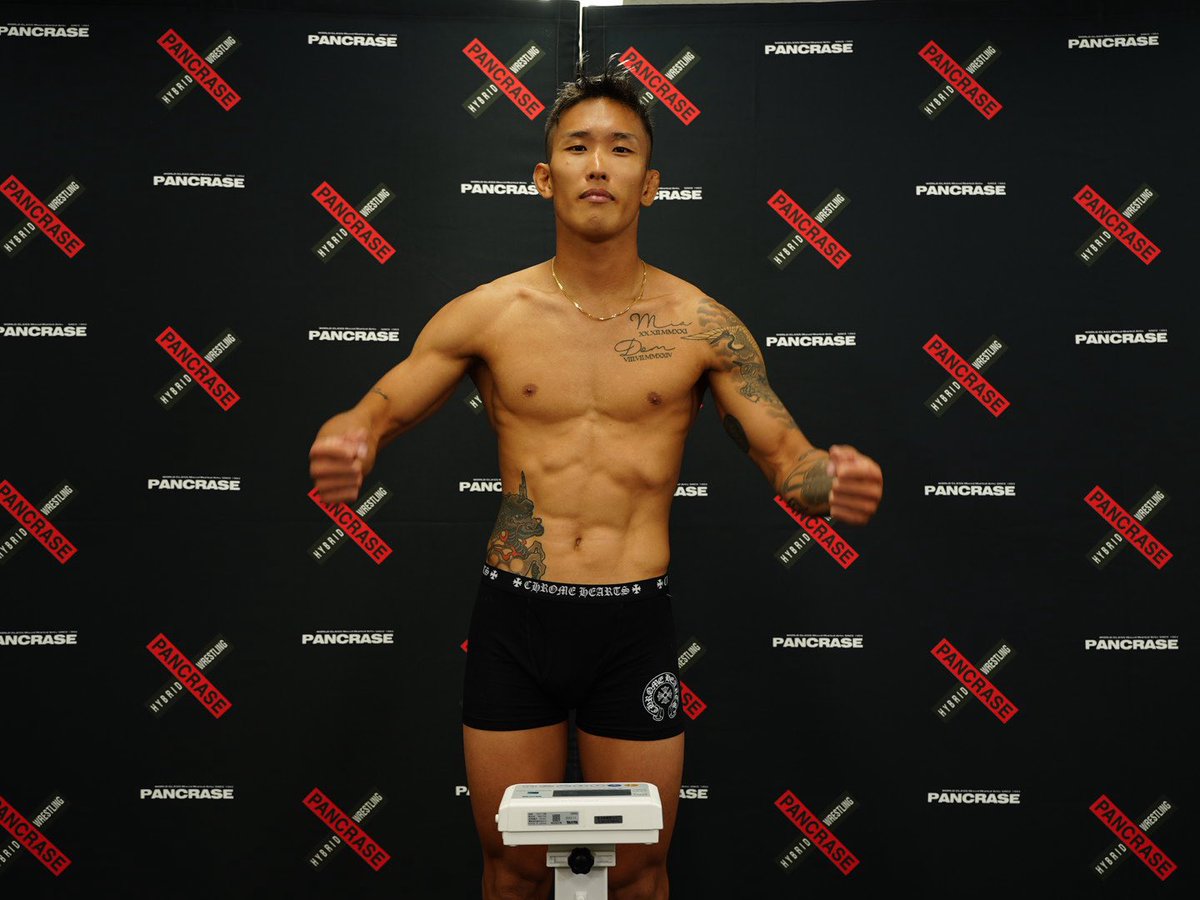 _PANCRASE_'s tweet image. ❌PANCRASE355❌
📣計量結果⚖️
第10試合 フェザー級5分3R
🟥木下尚祐 65.7kg
🟦敢流 66.1kg
#pancrase355
🗓️7月27日(日)
🏟️立川ステージガーデン
▶️U-NEXTでLIVE中継