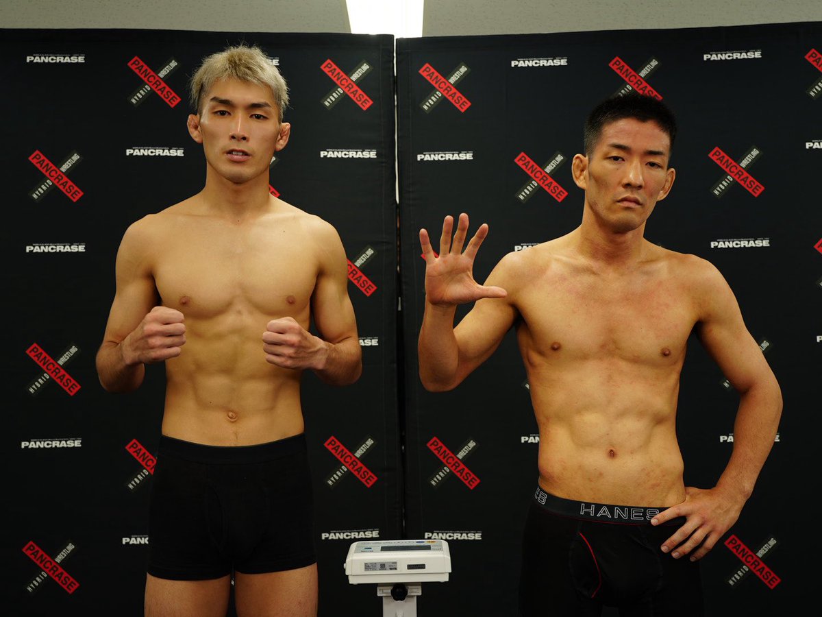 _PANCRASE_'s tweet image. ❌PANCRASE355❌
📣計量結果⚖️
第11試合 バンタム級5分3R
🟥井村塁 61.35kg
🟦髙城光弘 61.45kg
#pancrase355
🗓️7月27日(日)
🏟️立川ステージガーデン
▶️U-NEXTでLIVE中継