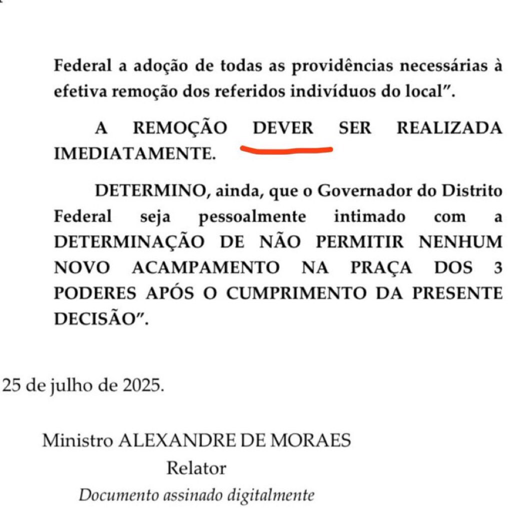 🚨VEJA: Alexandre comete novo erro em decisão que determina a remoção de deputados da Praça dos Três Poderes