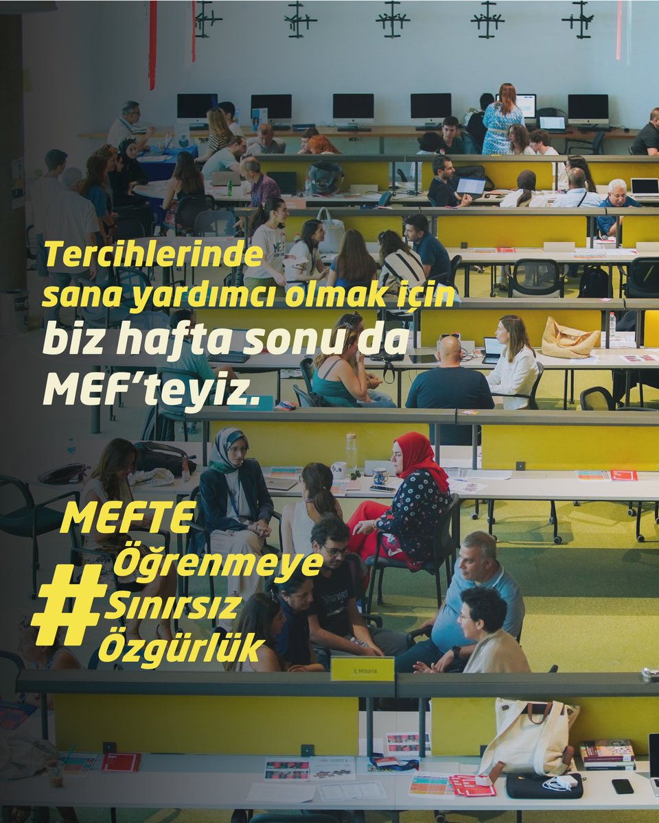 MEFuniversitesi's tweet image. Tercihlerinde sana yardımcı olmak için biz hafta sonu da MEF’teyiz.
#ÖğrenmeyeSınırsızÖzgürlük
#MEFinTercihi #MEFuniversitesi #Tercih2025 #MEFTercihGünleri #MEFKampüsveOnlineTercihGünleri #MEF #ÖğrenmeyeSınırsızÖzgürlük #YKS25 #ÜniversiteSınavSonuçları #MEFliOl #MEFeGel