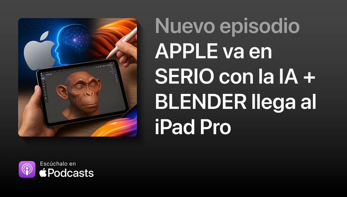 🔍 Apple no va tarde en IA... va en serio.
Y ahora también quiere que el iPad Pro sea una estación creativa con Blender.
Te lo contamos todo en <a href="/InsiderX4_/">InsiderX4</a> → apple.co/3H0QaMW
#AppleX4 #PodcastTech #AppleIntelligence #iPadPro