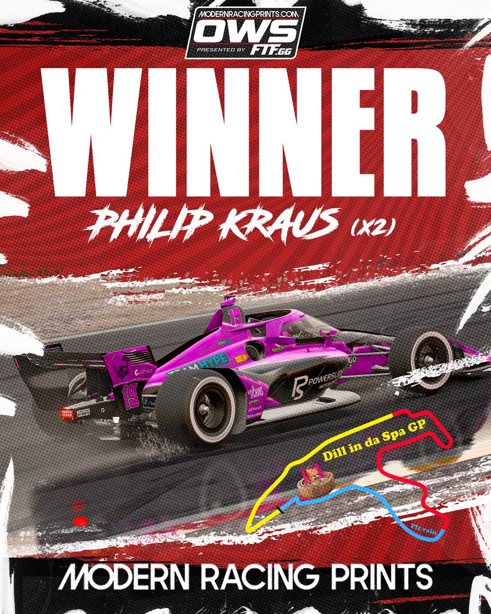 FTF_Racing's tweet image. Our Spa night was taken over by RAIN! Philip @KrausSimRacing was victorious through the wet and wild evening, taking his second @MRP_Prints Open Wheel Series win of the season!