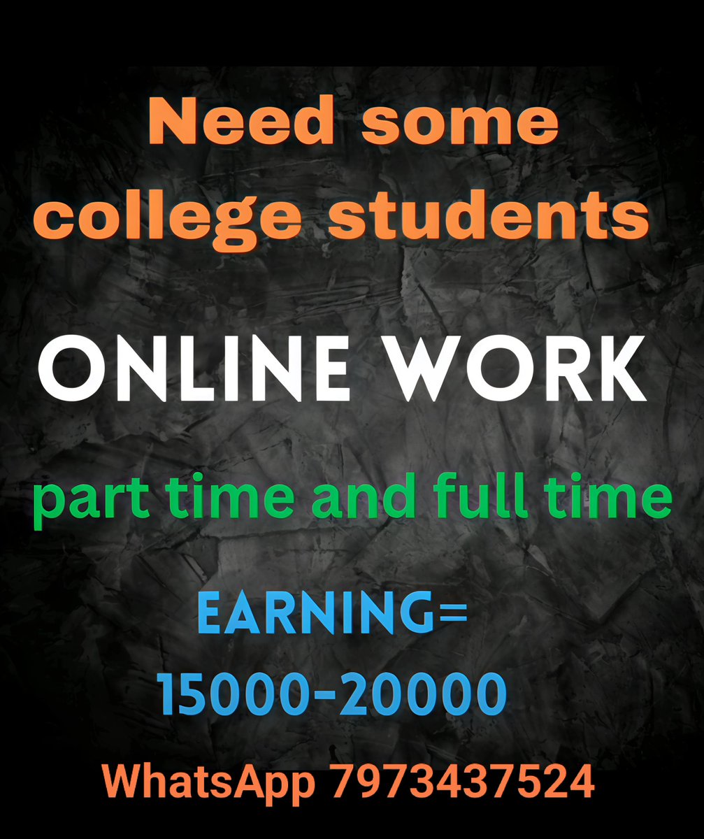 JonKkd36126's tweet image. #Work #Busness #Learning #Earning #Skill #Part #Time #Full #Time #Online #Job #dream
Hiii.....🙋
Do you need Work from Home 🏡
