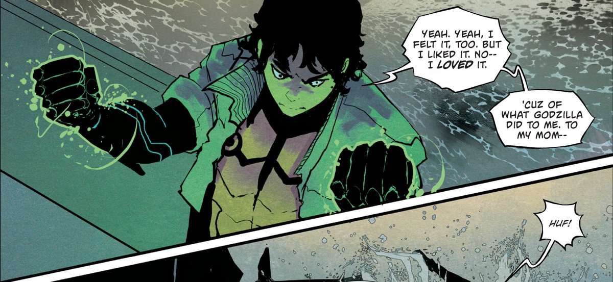 P0WERLIFTPHD's tweet image. //: using caps from the new godzilla comic for Keisha, feels like these fit really well for a gamma mutates