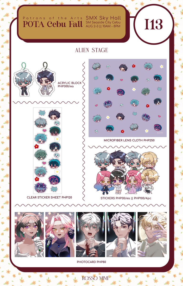 rossomimi's tweet image. Catalog for @PatronsOTArts Cebu Fall π
First time going to Cebu but itβs just the weekend π
Will only bring few stocks each π
π© Table I13
π Sky Hall SM Seaside Cebu
π
Aug 2 - 3
β° 10AM - 8PM
DM to reserve!
#PoTACebu
#PoTACebuFall
#PatronsofTheArts
1/3