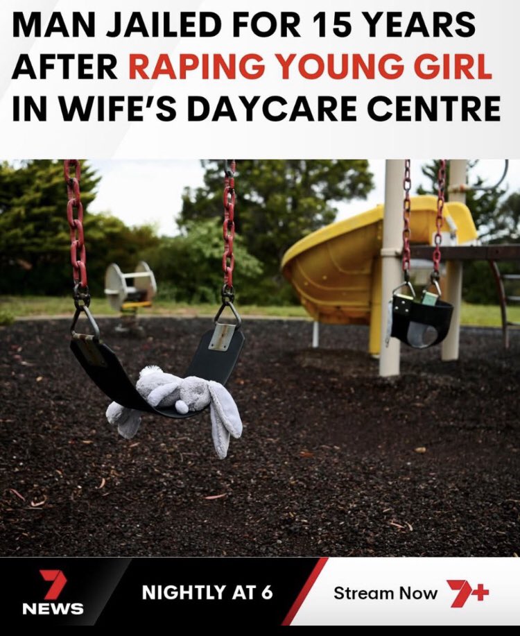DorothyDixer12's tweet image. Man jailed for 15 years after repeatedly raping seven-year-old girl at wife’s daycare centre in Point Cook, Victoria
7news.com.au/news/man-jaile…