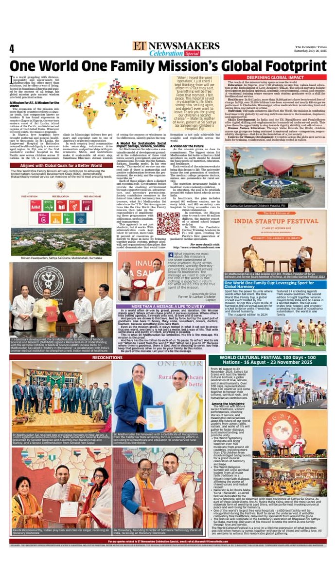 Sri Madhusudan Sai (@sri_madhu_sai) on Twitter photo Celebrating a Life of Selfless Service āØ
On the occasion of Sri Madhusudan Saiās 46th birthday, The Economic Times <a href="/EconomicTimes/">Economic Times</a> one of Indiaās leading national newspapersāfeatures a special article on his journey and global mission.
Read about how one manās vision is Celebrating a Life of Selfless Service āØ
On the occasion of Sri Madhusudan Saiās 46th birthday, The Economic Times <a href="/EconomicTimes/">Economic Times</a> one of Indiaās leading national newspapersāfeatures a special article on his journey and global mission.
Read about how one manās vision is