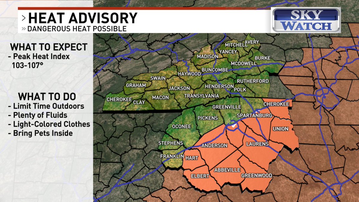 JasonBoyerWLOS's tweet image. The National Weather Service has issued a *HEAT ADVISORY* for Cherokee, UNTIL: Jul 28 2:00AM. More information here --> wlos.com/?More information: wlos.com #News13