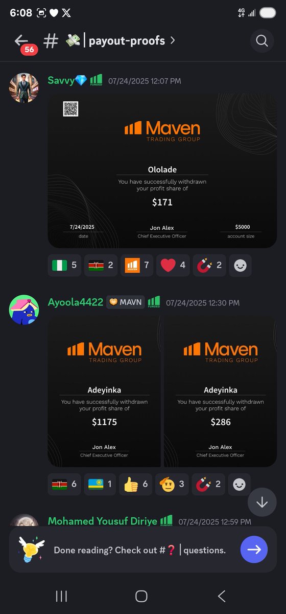 Mindset fx ๐๐ (@mindsetfx) on Twitter photo ๐ฐ TRADING IS PAYING โ BUT ONLY IF YOUโRE WITH THE RIGHT PROP FIRM!
Look what traders are cashing out with Maven (proof from Discord)๐
๐ค Ololade withdrew $171 from a $5K account
๐ค Adeyinka made $1,175 & $286 on payouts
๐ค Mohamed Yousuf cashed in with profits โ all from ๐ฐ TRADING IS PAYING โ BUT ONLY IF YOUโRE WITH THE RIGHT PROP FIRM!
Look what traders are cashing out with Maven (proof from Discord)๐
๐ค Ololade withdrew $171 from a $5K account
๐ค Adeyinka made $1,175 & $286 on payouts
๐ค Mohamed Yousuf cashed in with profits โ all from