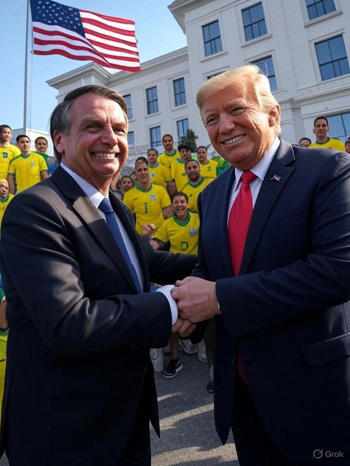 Marcelo97001199's tweet image. Circula o boato de que Donald Trump estaria planejando conceder cidadania americana a Jair Bolsonaro e, em seguida, nomeá-lo embaixador dos EUA no Brasil. Isso seria possível?
A resposta é não — pelo menos, não da forma como o boato sugere.
O presidente americano não possui…