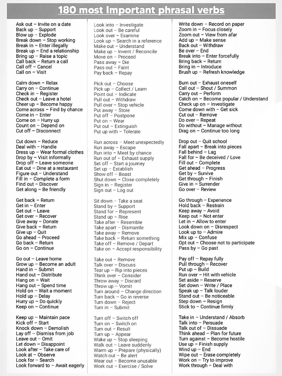 knowiiiedge's tweet image. Phrasal verbs