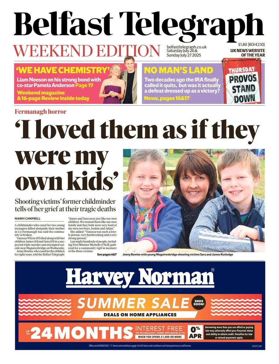 π΅ππππ πΏππππ πππππ’ π° (@ukpapers) on Twitter photo π¬π§ 'I Loved Them As If They Were My Own Kids'
β«Shooting victims former childminder tells of her grief at their tragic deaths
β«<a href="/niamh_journo/">Niamh Campbell</a>
#frontpagestoday #UK <a href="/BelTel/">Belfast Telegraph</a> π¬π§ 'I Loved Them As If They Were My Own Kids'
β«Shooting victims former childminder tells of her grief at their tragic deaths
β«<a href="/niamh_journo/">Niamh Campbell</a>
#frontpagestoday #UK <a href="/BelTel/">Belfast Telegraph</a>
