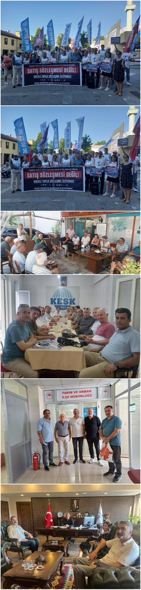 KESK1995's tweet image. KESK Kadın Sekreteri Döne Gevher, işkolu MYK üyeleri ve Şubeler Platformu üyeleriyle birlikte Samsun'da işyerlerinde Toplu Sözleşme süreci ve talepler ile ilgili kamu emekçileriyle buluştu, örgütlenme çalışmaları gerçekleştirdi.
KESK heyeti ayrıca emek-meslek örgütleri,…