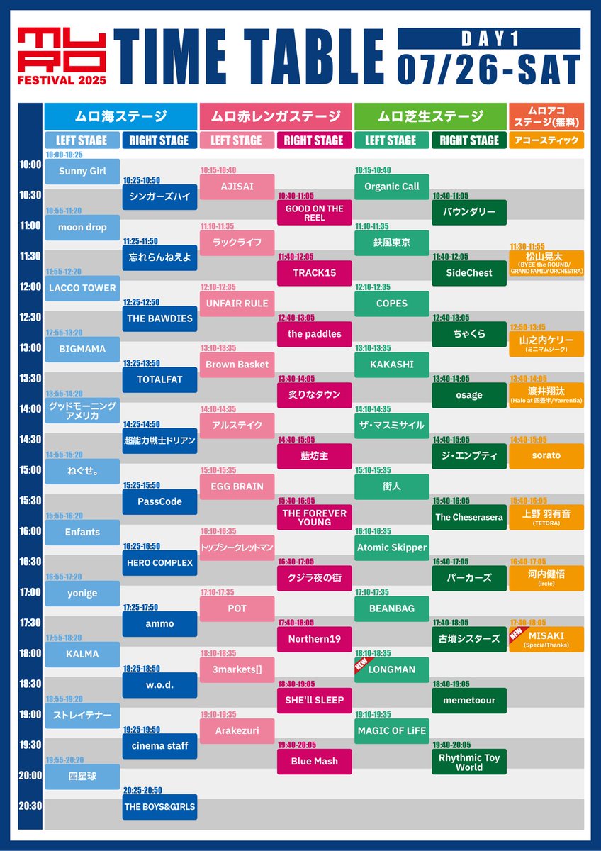 本日！】 7/26(⼟) 「MURO FESTIVAL 2025」 at 横浜⾚レンガ倉庫 野外