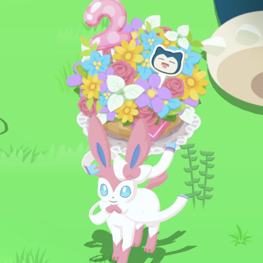 #ポケスリ2周年をいっしょに
花束出来上がりました！
2周年おめでとうございます🎈