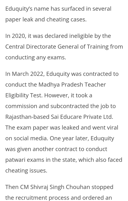 Ankit__patel01's tweet photo. Despite such incidents, why Eduquity has been called to conduct the forthcoming examinations of ssc. It seems whether the chairman is unaware of these incidents or he doesn't care about students future.
#SSCVendorFailure 
#SSCReform 
#SSCMisManagement https://t.co/q8yHynRmYZ