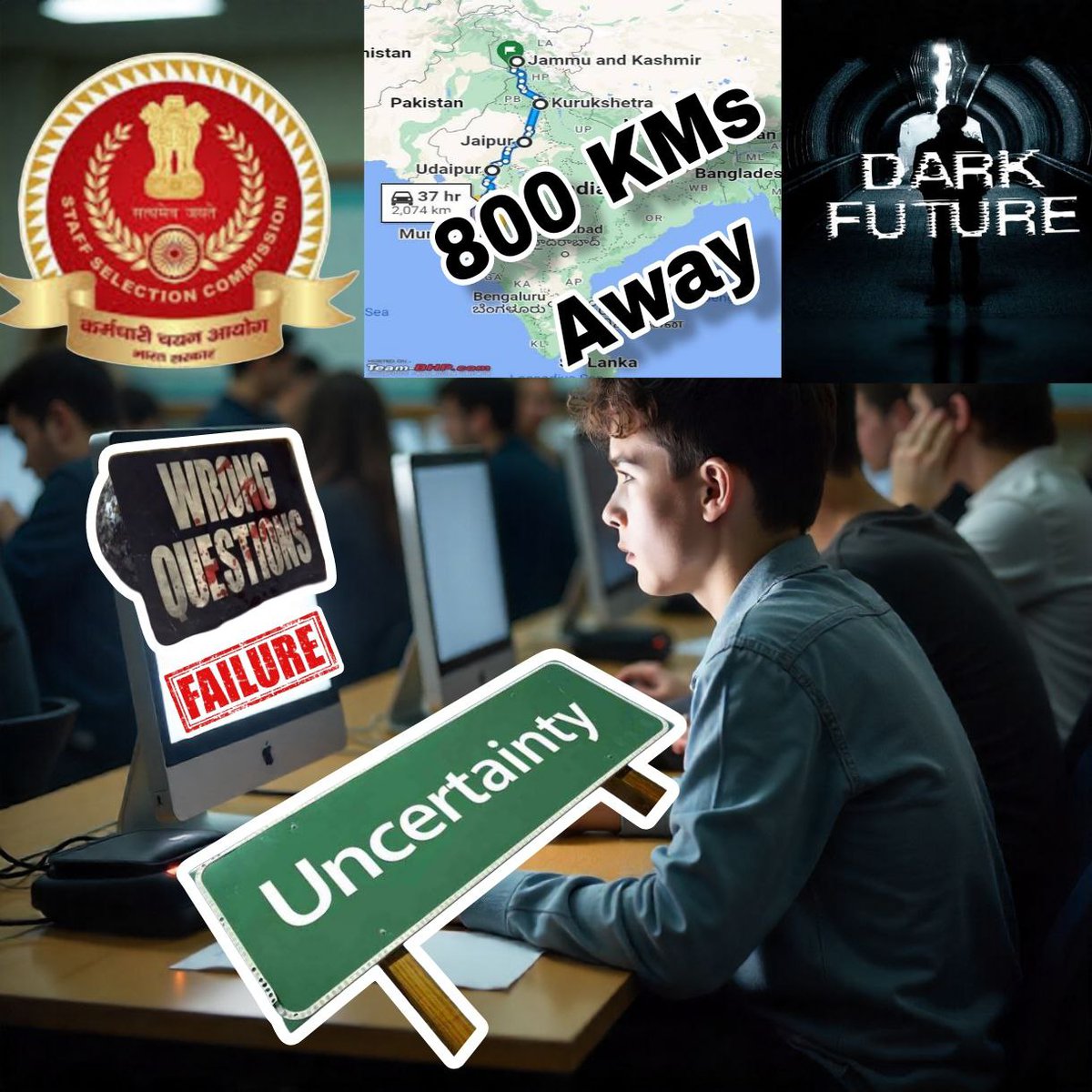 VA76635's tweet photo. Lakhs of dreams shattered 💔
• Broken systems
• Faulty mouse
• Wrong questions
• Invigilators on phone
• Exam center 1000+ km away
This is the reality of #SSCVendorFailure 
How long will we suffer in silence? @GaganPratapMath @abhinaymaths #ssc_jawab_do #SSC_System_Sudharo https://t.co/lYCp1yM7lj