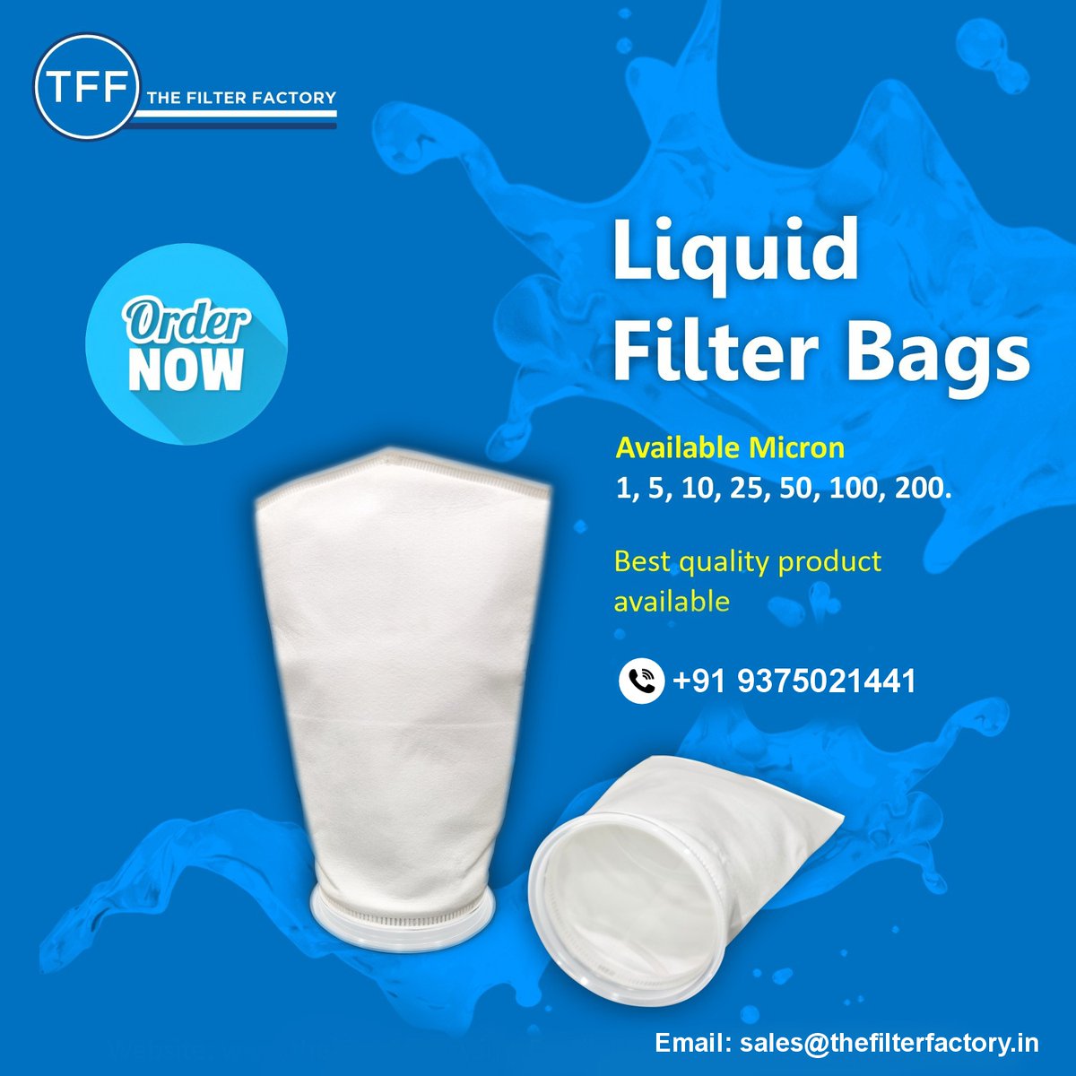 FilterFactoryIN's tweet image. Get the best from The Filter Factory (TFF)! 💧

✅ Best quality guaranteed
✅ Perfect for industrial filtration needs

📞 Contact us: +91-9375021441
📧 Email: sales@thefilterfactory.in

#LiquidFilterBags #IndustrialFilters #TFF #TheFilterFactory #FiltrationSolutions #ordernow