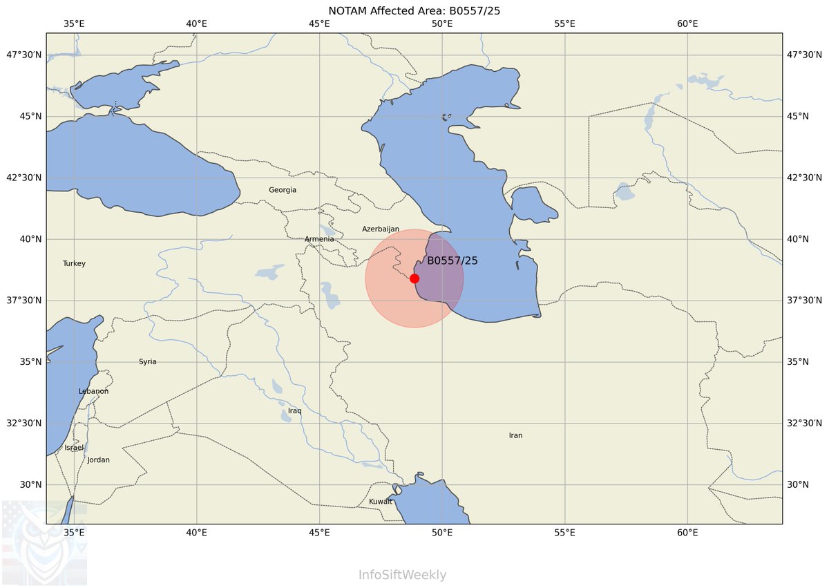 NOTAM B0557/25: RPA activity in Iran (near Kerman) from Jul 26-Aug 22, 2025. Ground to 10,000 ft. Possible military ops in conflict zone. #MiddleEastConflict #IranMilitary #DroneActivity