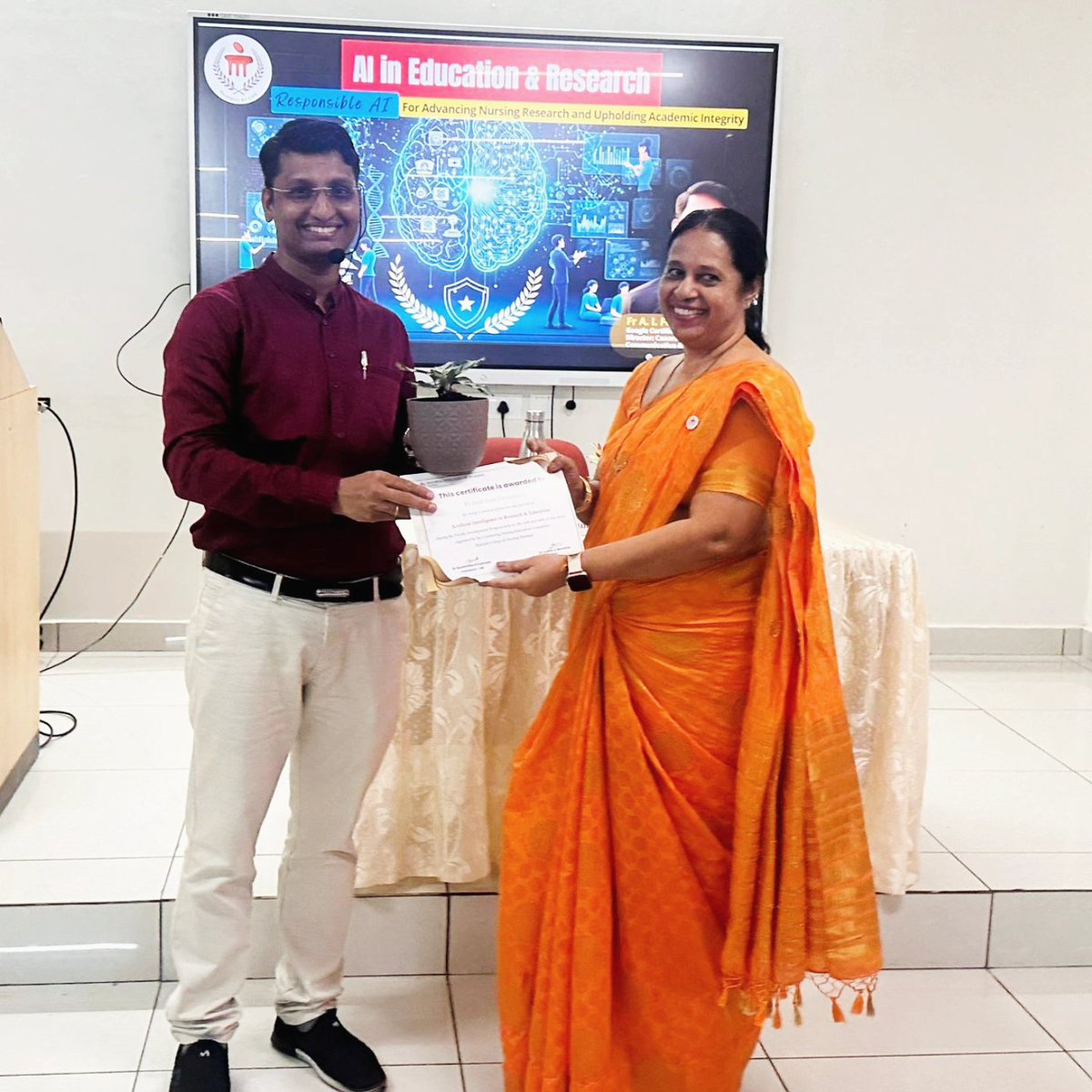 FrAnilIvanFern1's tweet photo. 🤖 Empowering Educators: Navigating AI in #Nursing #Research &amp; #Education at Manipal College of Nursing, #Manipal. I am delighted to have conducted a #FacultyDevelopmentProgramme 
 Together, we are building a future where technology and ethics go hand-in-hand in academia. 🤝
#AI https://t.co/eJttXGl6Hy