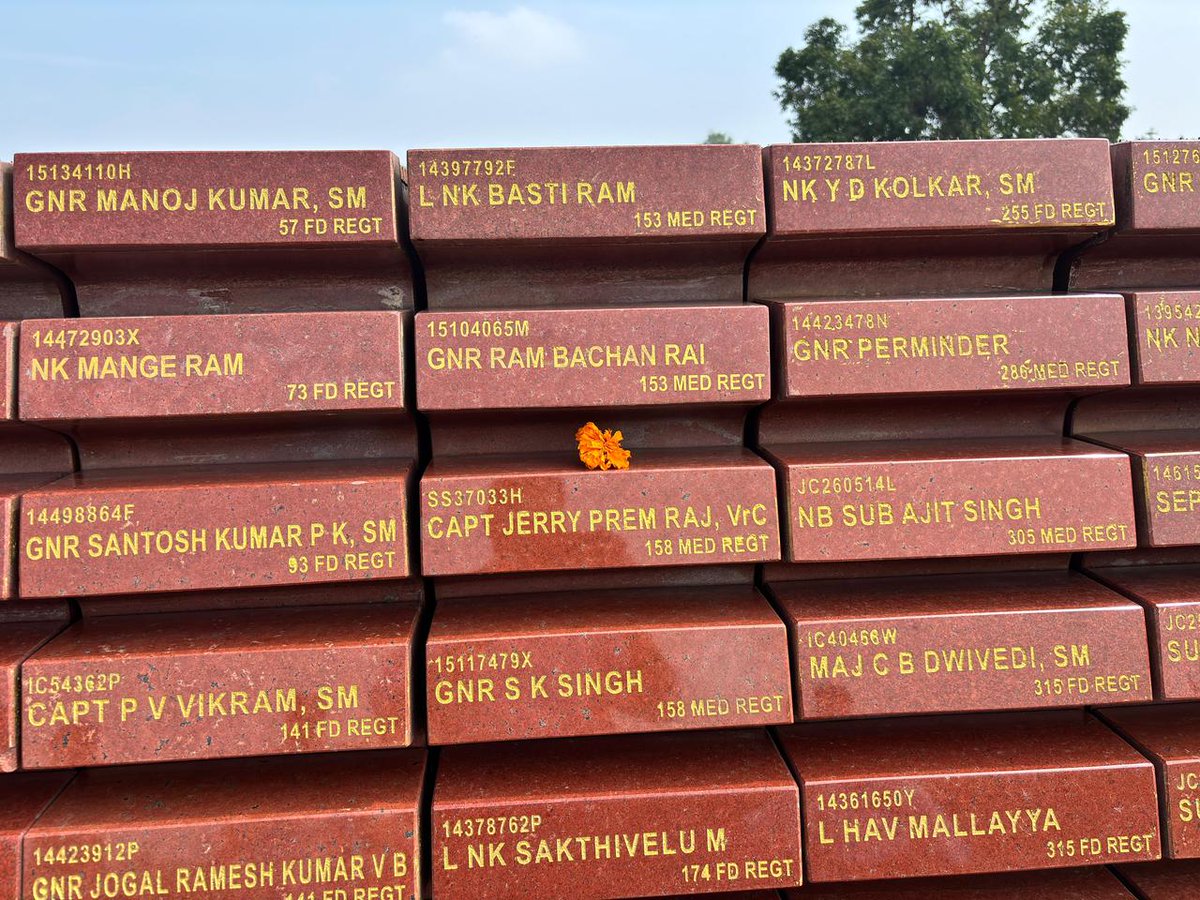 Visited the National War Memorial today on the historic occasion of Kargil Vijay Diwas.

It’s a tribute I never miss. A solemn moment to honor the courage of our #Bravehearts like Captain Jerry Premraj, who laid down their lives to protect our nation.

Every step here echoes