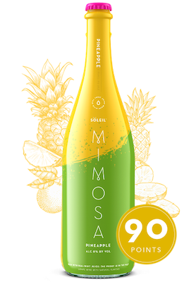 Soleil Mimosa Pineapple= A true tropical delight, this delicately effervescent wine is the perfect blend of sweet tropical pineapple juice and crisp, premium white wine;   Lescombes Winery, New Mexico
