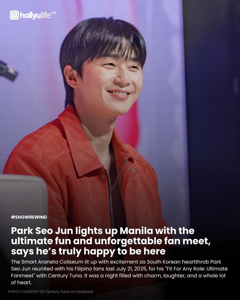hallyulifeAMG's tweet photo. On #ShowRewind, Park Seo Jun lights up Manila with the ultimate fun and unforgettable fan meet, says he’s truly happy to be here.
https://t.co/qqEyw2e7vy
Presented by @WilbrosLive
#CenturyTunaOppa
#ParkSeoJun #ParkSeoJunCenturyTunaPH2025 #ParkSeoJuninManila https://t.co/YJOUVmeH6S