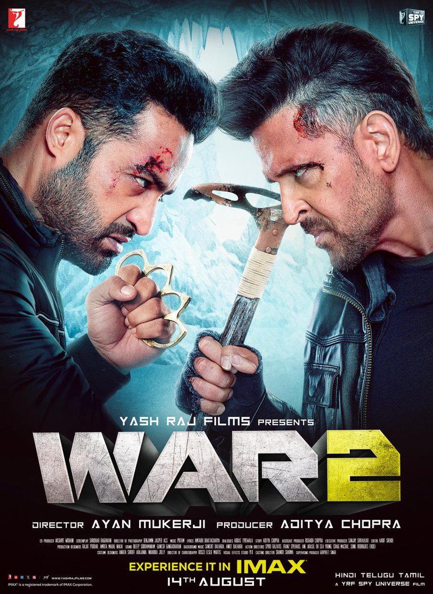 Tutejajoginder's tweet image. Here is the new poster of #War2
#HrithikRoshan #NTR #YRF