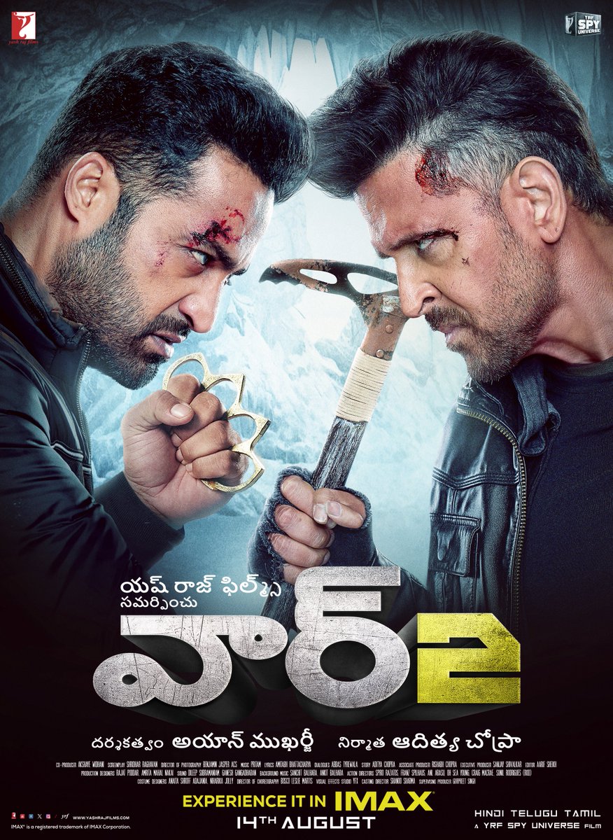tarak9999's tweet image. Your love for #War2Trailer means the world to us.. thank you ❤️
#War2 releasing in Hindi, Telugu & Tamil on August 14th in cinemas worldwide.
@iHrithik @advani_kiara #AyanMukerji @yrf #YRFSpyUniverse
Hindi: youtu.be/mjBym9uKth4
Telugu: youtu.be/CllWVGWhOEs
Tamil:…
