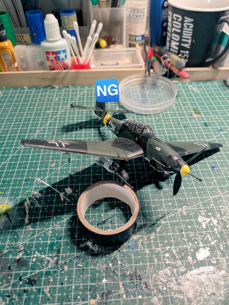 t_wakou's tweet image. 『Ju 87G スツーカ』完成
BF5で歩兵として走り回る時鳴るあの特徴な音…
トラウマになったわ
本来は空気抵抗でなった音だったのに後継機ではわざと音を鳴らす為にサイレンを取り付け連合国兵士を恐怖に陥れたとか…
(ジェリコラッパと言うらしい?)
#プラモデル