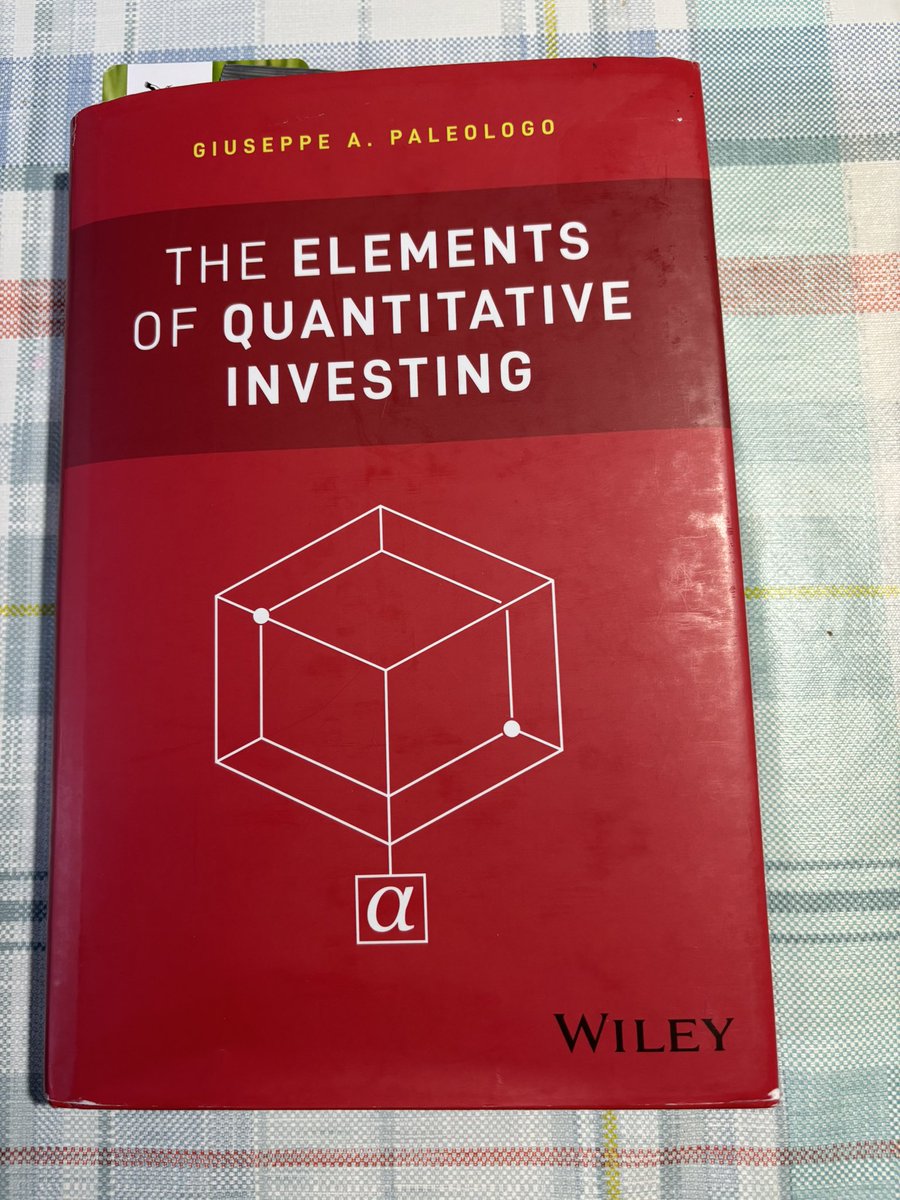 A great book to turn your holiday into a self-study workshop!
<a href="/__paleologo/">Gappy (Giuseppe Paleologo)</a> would you have something like a Q&amp;A forum, if possible to raise some follow-up questions and comments?